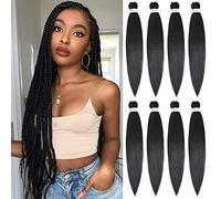 Alrence Pre Stretched Braiding Hair Long Braid 30 Inch 8 Packs Braiding Hair Extensions Professional Synthetic Fiber Crochet Twist Braids