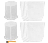 Alrens 10 Pack T-03193 Cloth Vacuum Filter for Makita + 2 Pack 451208-3 Pre Filter for Makita Cordless Vacuums Models XLC02ZB, XLC02ZW, XLC02RB1W, XLC02R1B, LC01Z, BCL180W, Part 443060-3 & 451208-3