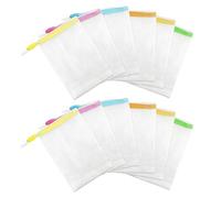 Alrens 12Pcs Ribbon Toggle Soap Saver Bag 9X15Cm Double Layer Loofah With Soap Pocket For Shower Exfoliating Soap Mesh Bath Accessory Random Color
