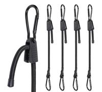 Alrens 4pcs Bungee Cords with Carabiner Clips 100CM/40Inch Short Bungee Cords with Hooks 1m Bungee Straps 18 to 120 cm Adjustable, bungee Clips for Camping, Car Motorcycle Bike Luggage Securing