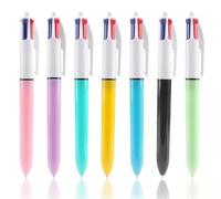 Alrens 7PCS Retractable Multi pens 4 In One Pens Four Colour Pen Multi Coloured Pens 1.0mm for School Office Supplies, Students Children Gift