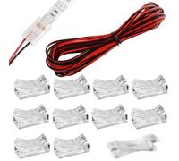 Alrens COB LED Strip Light Connectors for 8mm Width COB LED Strip Lights, 10 Pcs 2 Pin LED Strip Connectors Solderless led Strip Connector, Strip to Wire Quick Connection Adapter
