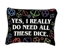 Alrens DND Dice Bag Dungeons and Dragons Gifts for Men Dice Storage Organizer Pouch Game Carrier for DND Accessories 1Pc Black