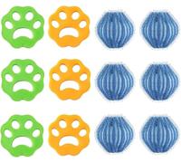 Alrens Pet Hair Remover Washing Machine Reusable, 6 Pieces Lint Balls Washing Machine Blue and 4 Pack Laundry Hair Catcher Washing Machine Cat Hair Remover Washing Machine