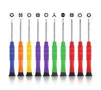 Alrens Screwdriver Set,Magnetic Mini Screwdriver Set for Glasses,Watch and Phone Repair,10-Piece Tiny Screwdriver Kit with Star,T5,Phillips,Flat Head Tips,Random Handle Colour