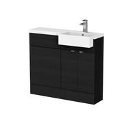 Alrewas Contemporary 2 Door Right-Hand Floor Standing Combination Unit with Basin, Charcoal Black, 1000mm