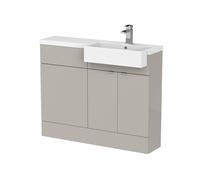 Alrewas Contemporary 2 Door Right-Hand Floor Standing Combination Unit with Basin, Pebble Grey, 1100mm