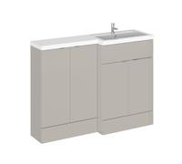 Alrewas Contemporary 2 Door Right-Hand Floor Standing Combination Unit with Basin, Pebble Grey, 1200mm