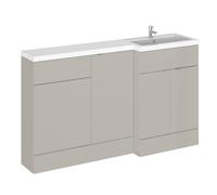 Alrewas Contemporary 2 Door Right-Hand Floor Standing Combination Unit with Basin, Pebble Grey, 1500mm