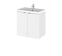Alrewas Contemporary 2 Door Wall Hung Vanity Unit with Basin, Gloss White, 500mm