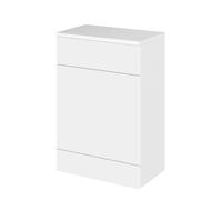 Alrewas Contemporary Floor Standing WC Unit with Coordinating Worktop, Gloss White, 600mm