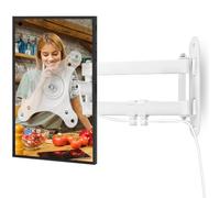 Alrhipvm Full Motion TV Monitor Wall Mount Brackets for 10”-30” LED LCD Flat Screens, TV Mount Swivel Articulating Tilt Extension Rotation Max VESA 100x100mm Hold up to 33lbs, White