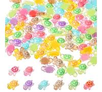 Alrhso 70 Pcs Mini Resin Turtles Luminous Animal Figurines Glow in the Dark 2.2cm Little Sea Turtle Tiny Festival Rave Trinkets for Micro Landscaping Dollhouse Home Decor Crafts Party Gifts