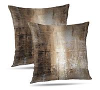 Alricc Taupe Abstract Art Artwork Pillow Cover, Gallery Modern Decorative Throw Pillows Cushion Cover for Bedroom Sofa Living Room 18 x 18 Inch Set of 2