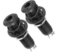 Alriedy 6.35 mm Stereo Jack Socket 2 Pieces - 1/4 Inch 4 Pin Jack Socket for Guitar & Bass, Cylinder Input/Output, Compatible with Guitar Cable & Alnicov Plugs