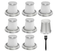 Alriedy 7-in-1 HEPA Filter Handheld Vacuum Cleaner Set with Stainless Steel Pre-Filter, Compatible with Fanttik Slim V8, Cleanmaxx Mite Vacuum Cleaner Replacement Filter, Washable Filter Vacuum