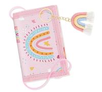 Alriedy Children's Neck Pouch, Triple Folded with Key Ring, Purse, Children's Purse, Children's Shoulder Bag, PU Leather Wallet for Boys and Girls, Ideal for Coins, Cards, Notes
