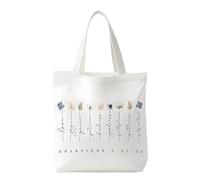 Alriedy Flower Bible Canvas Tote Bag Christian Gifts for Women Religious Canvas Tote Bags Double-Sided Printed Reusable Grocery Shopping Bag for Women Friends Mum Wife 38x34cm