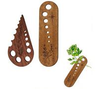 Alriedy Leaf Herb Stripper Vegetable Leaf Separator Herb Tool, 2-Pcs Wooden Bowl with 8 Size Holes - Practical Stripping & Separating Tool for Kitchen, Chefs, Bakers & Cooking Enthusiasts, Great Gift