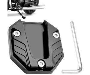 Alriedy Motorcycle Stand Pad, Motorcycle Side Stand Extension Pad, Universal Support for Motorcycle, Support Plate for Better Standing - CNC Aluminium