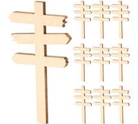 Alriedy Pack of 10 Miniature Decorative Wooden Signposts - 7 x 4.8 cm Personalised Sign for Miniature Garden, Dwarf Houses and Dollhouses (Note: Mini Size)