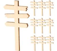 Alriedy Pack of 10 Miniature Decorative Wooden Signposts - 7 x 4.8 cm Personalised Sign for Miniature Garden, Dwarf Houses and Dollhouses (Note: Mini Size)