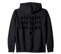 Alright Alright Texas Bull Cowboy Western Design Zip Hoodie