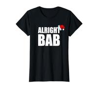 Alright BAB West Midlands Greeting Dialect Funny Christmas Value Graphic T-Shirt, Women, Black, S