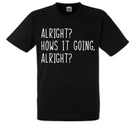 Alright hows it Going Alright Gavin and Stacey Nessa Wales Welsh Mens Premium Funny Tshirt top Novelty Gift Present dad Husband boy Black
