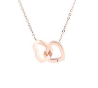 ALRNBY Heart Necklace for Women Gold Double Heart Necklace Non Tarnish Dainty Tiny Love Heart Pendant Necklace Choker Silver Rose Gold Trendy Jewelry 18K Gold Plated Stainless Steel Necklace Best