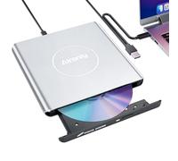 Alronly External CD/DVD Drive for Laptop/PC, USB 3.0 Type-C USB Portable Alloy Player for Computer CD DVD +/-RW Disk Drive CD Burner Writer Reader Compatible with Desktop Windows Apple Linux (F03)