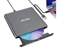 Alronly External CD/DVD Drive for Laptop, USB 3.0 Type-C USB Portable Player for Laptop CD DVD +/-RW Disk Drive CD Burner Writer Reader Compatible with Desktop Windows Apple Linux (F03)
