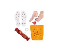 Als Acupressure Massager Tools Combo Kit Power Foot Mat Shoe Sole Silicone Gel Anti Crack Heel Pad Socks Foot Roller Cut Wooden for Stress and Pain Relief Advance Thumb Pad Sujok Ring