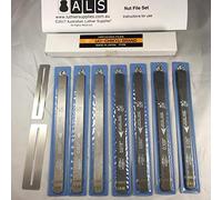 ALS Bass Nut File Set 7-Piece 50-125 with Instructions (Bonus Fingerboard Guard Set) #5004 Nut Files Made in Japan by Uo-Chikyu Hiroshima - Instructions by Australian Luthier Supplies