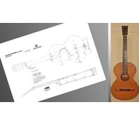 ALS Plan of a Gaetano II Guadagnini 1829 Early Classical Guitar - Full Scale Print