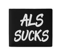 ALS Sucks Awareness Month Bifold Wallet Front Pocket with Money and Credit Card Holder for Men Women