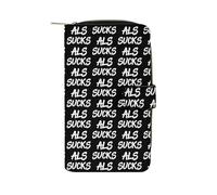 ALS Sucks Awareness Month Long Zippered Pouch Slim Clutch Organizer Purse Money and Credit Card Holder for Men Women