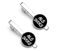 ALS Sucks Awareness Month Tie Clips for Men Tack Pins Regular Necktie Bar for Wedding Anniversary Business