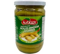 ALSAADAH Wild Pickled Armenian Cucumber 660g | Ready to Eat | Premium Quality Middle Eastern Wild Pickles | Crunchy & Flavourful | Taste of Heritage (660g (Pack of 1))
