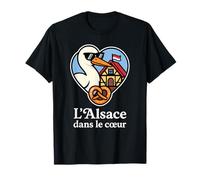 Alsace Stork Pretzel Colombage - Alsace in The Heart T-Shirt