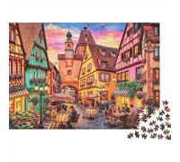 Alsace Street Jigsaw Puzzles 1000Pc Recycled Material Half Timber Houses Puzzles for Elderly Puzzle Game Props Interesting Family Game Props for Adults 52x38cm/1000pcs