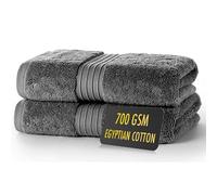 ALSAP Charcoal Hand Towels Pack of 2 - Ultra Soft Super Absorbent 700 GSM Egyptian Cotton Towels - Bathroom Linen Sets - Luxury Hotel Quality Cotton Hand Towels Set Convenient Size 50x85 cm