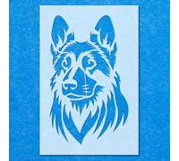 Alsatian Dog Face Stencil: Mylar Airbrush Wall Art Painting Crafts | DIY-A4 Stencil - Design Size (257 x 156 mm)