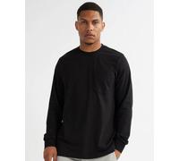 Alse Studio Men's Cotton Premium Quality T-Shirt Long Sleeve With Chest Pocket in Black | Size: Small Alse Studio Black S