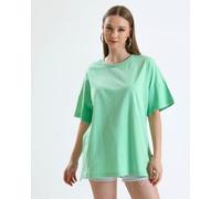 Alse Studio Women's Cotton Premium Quality Oversized T-Shirt in Green | Size: 10-12 Alse Studio Green 10-12