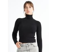 Alse Studio Women's Fitted Super Soft Turtle Neck Ribbed Jumper in Black | Size: Medium Alse Studio Black M