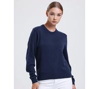 Alse Studio Women's Premium Quality 100% Cotton Crew Neck Long Sleeve Jumper in Navy | Size: Small Alse Studio Navy S