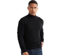 alsestudio Men`s Mock Neck Jumper 100% Cotton Premium Quality Soft Touch Long Sleeve Pullover Essential Style Knitted Roll Neck Sweaters for Men Black-Large