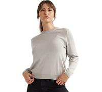 alsestudio Women`s Crewneck Jumper 100% Cotton Premium Quality Silk Touch Long Sleeve Pullover Essential Style Knitted Sweaters for Women (Grey, L)