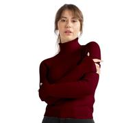 alsestudio Women`s Turtle Neck Jumper Premium Quality Silk Touch Long Sleeve Soft Ribbed Pullover Essential Knitted Roll Neck Sweaters (Burgundy, Medium)
